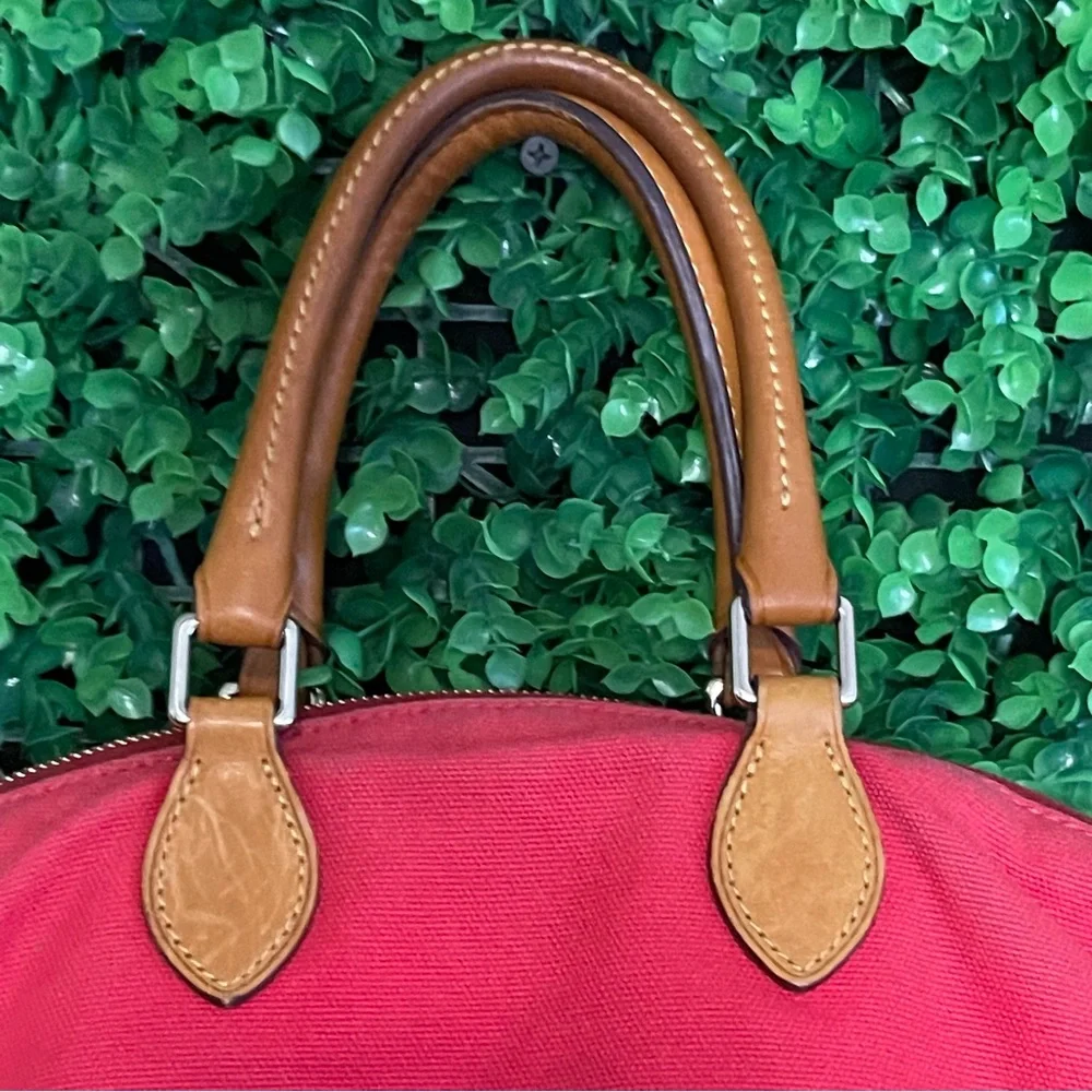 Dooney & Bourke Vintage Red Canvas Satchel Bag